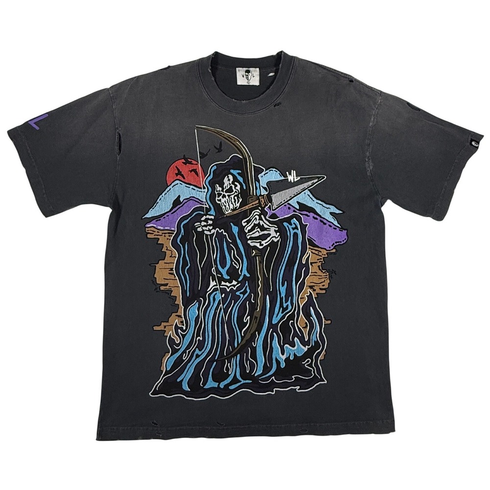 Warren Lotas Reaper Arrow Tee Mens Distressed Black Graphic T-Shirt WL Large